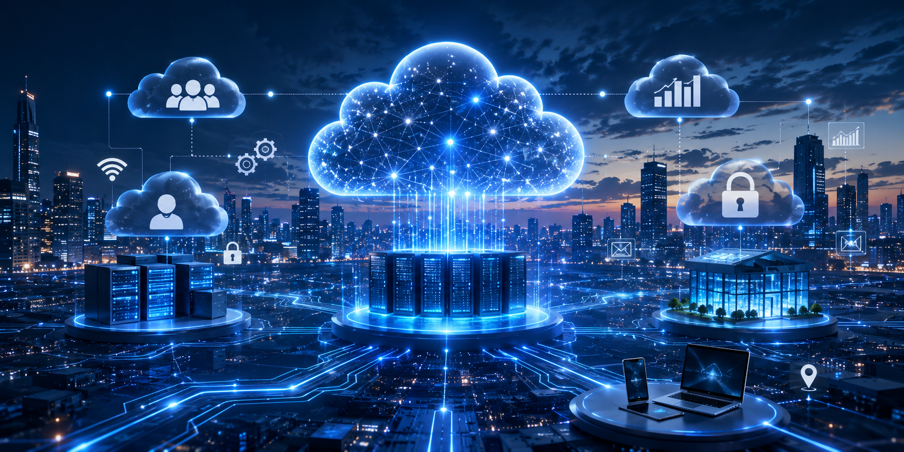 Ilustrasi 4 Jenis Cloud Computing Yang Bisa Bantu Hidup Kita Makin Praktis Dan Mudah melalui public, private, hybrid, dan community cloud